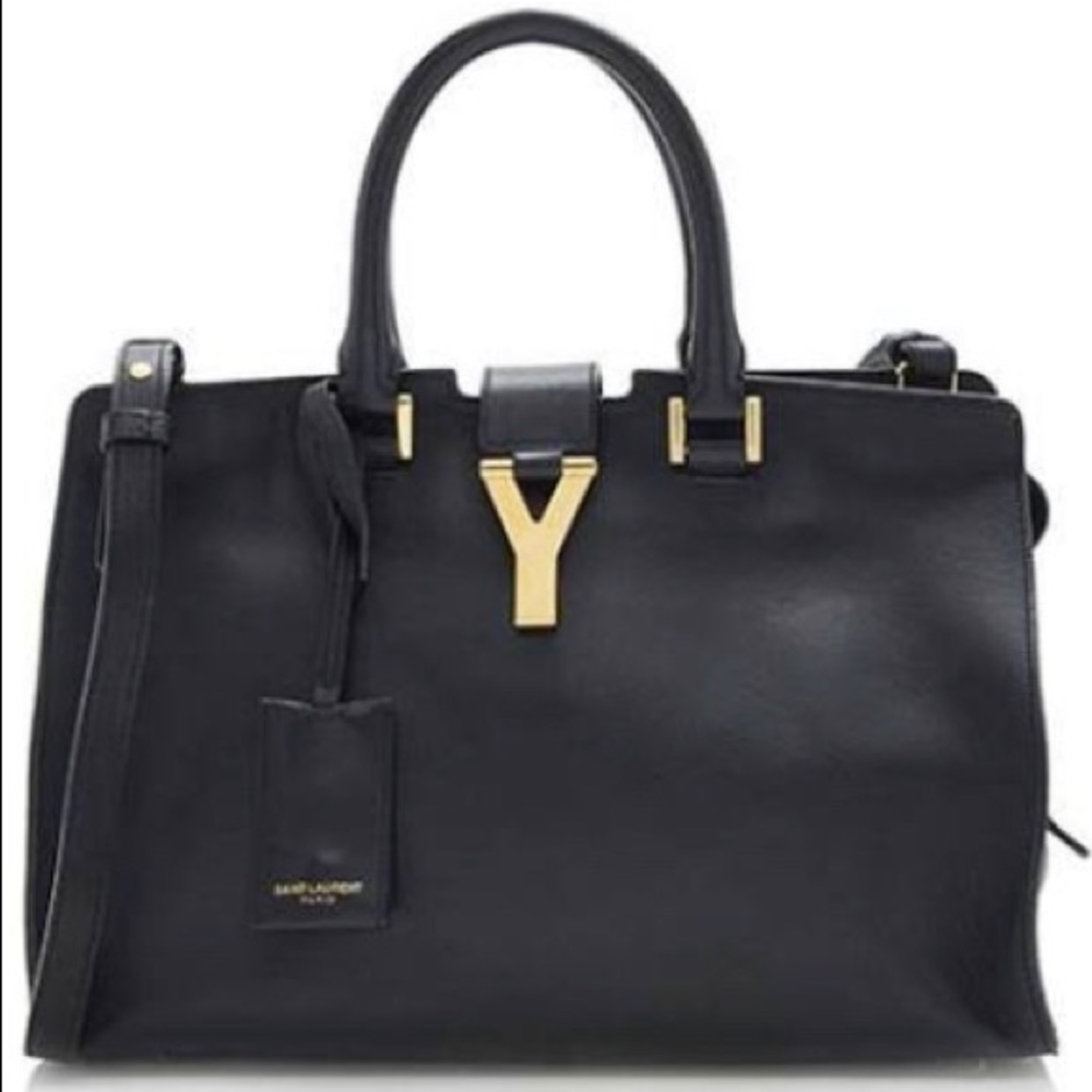 Saint Laurent Calfskin Classic Cabas Y Small Tote